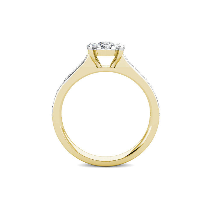 Passion Diamond Cluster Engagement Ring 0.50ct Diamonds in 18K Yellow Gold