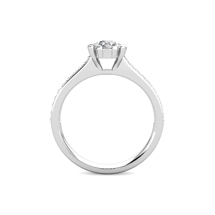 Passion Diamond Cluster Engagement Ring 0.40ct Diamonds in 18K White Gold
