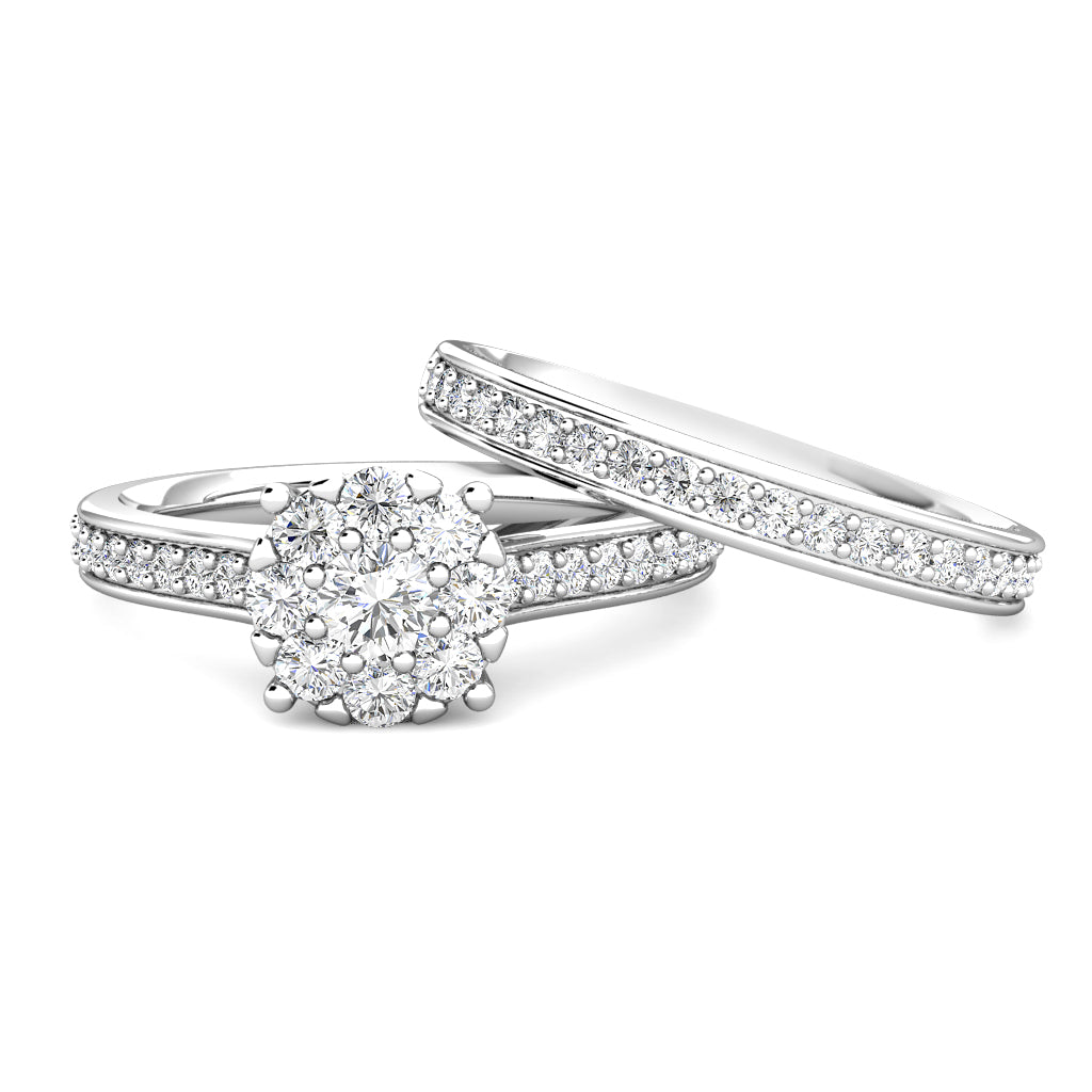 Passion Diamond Cluster Engagement Ring 0.40ct Diamonds in 18K White Gold
