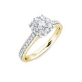 Passion Diamond Cluster Engagement Ring 0.40ct Diamonds in 18K Yellow Gold