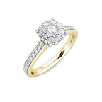 Passion Diamond Cluster Engagement Ring 0.40ct Diamonds in 18K Yellow Gold