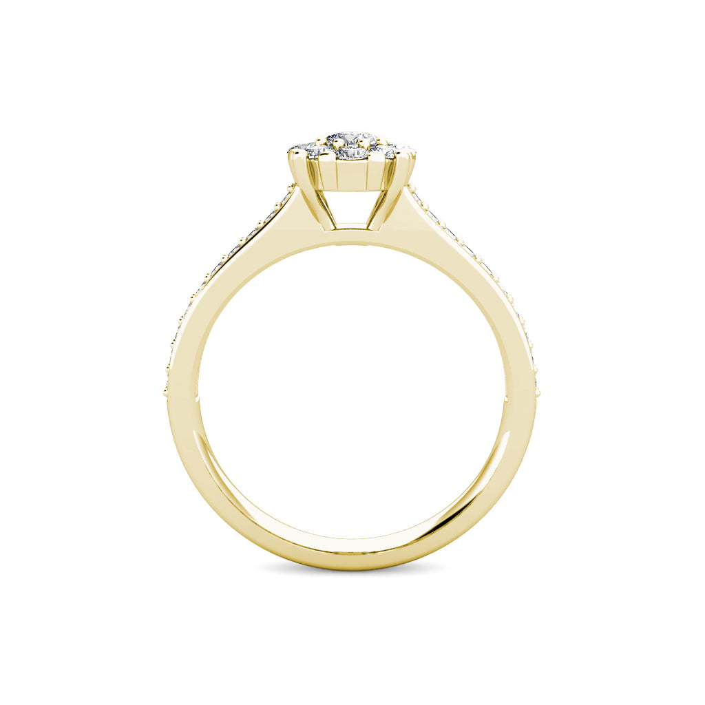 Passion Diamond Cluster Engagement Ring 0.40ct Diamonds in 18K Yellow Gold