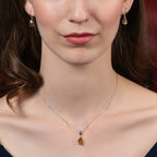 Pear Shaped Citrine Pendant Necklace in Sterling Silver