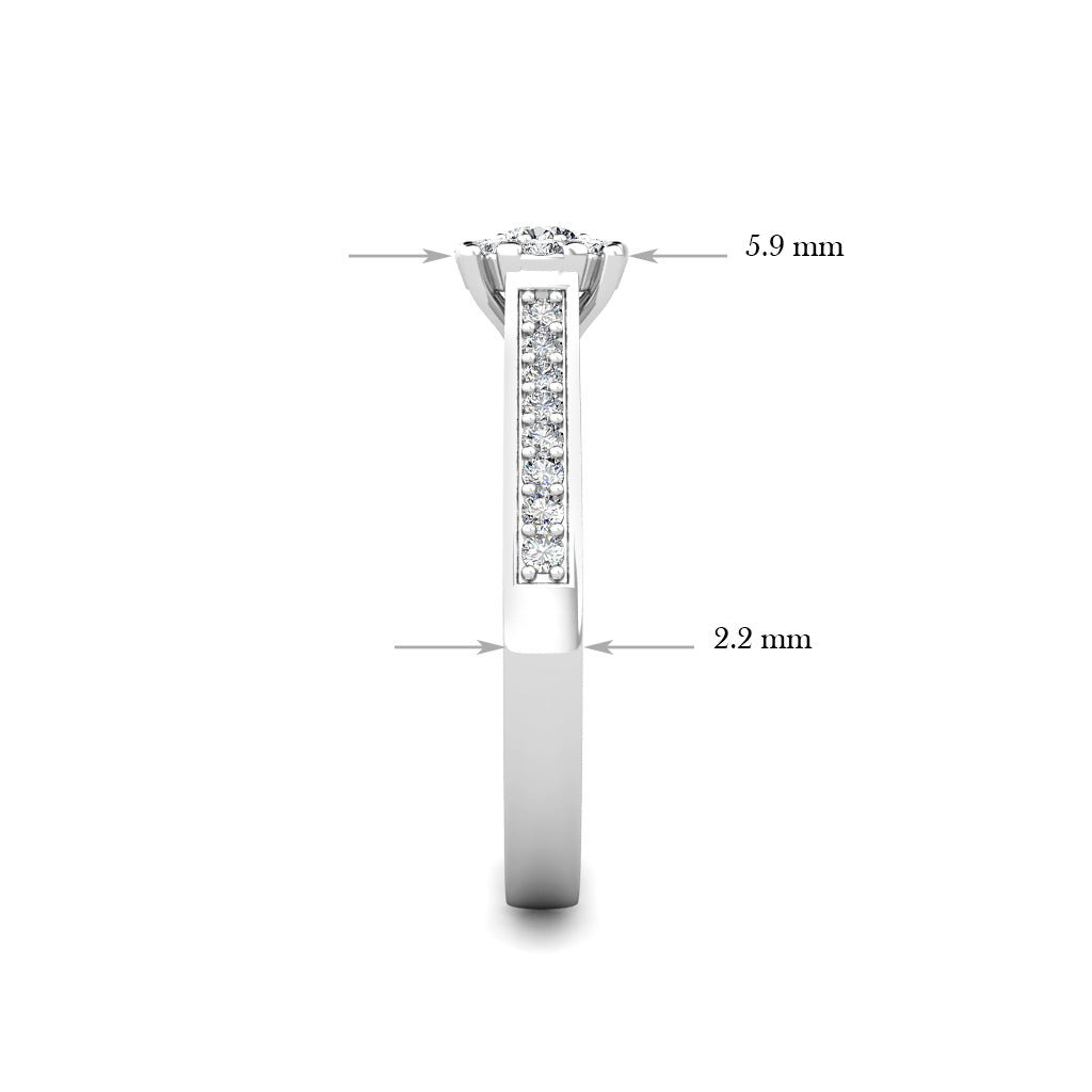 Passion Diamond Cluster Engagement Ring 0.30ct Diamonds in 18K White Gold