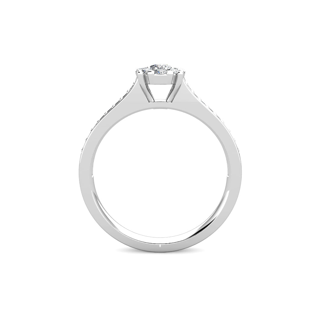 Passion Diamond Cluster Engagement Ring 0.30ct Diamonds in 18K White Gold