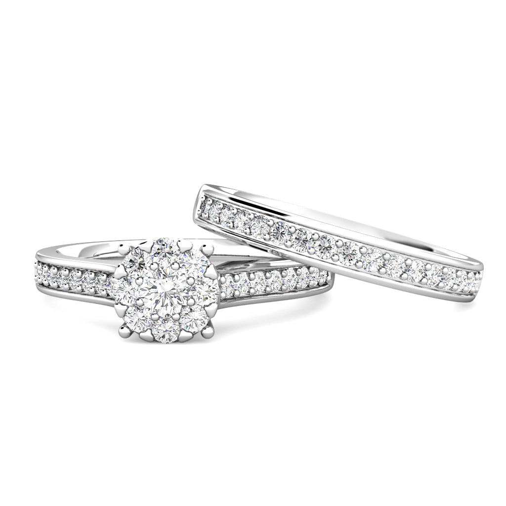 Passion Diamond Cluster Engagement Ring 0.30ct Diamonds in 18K White Gold