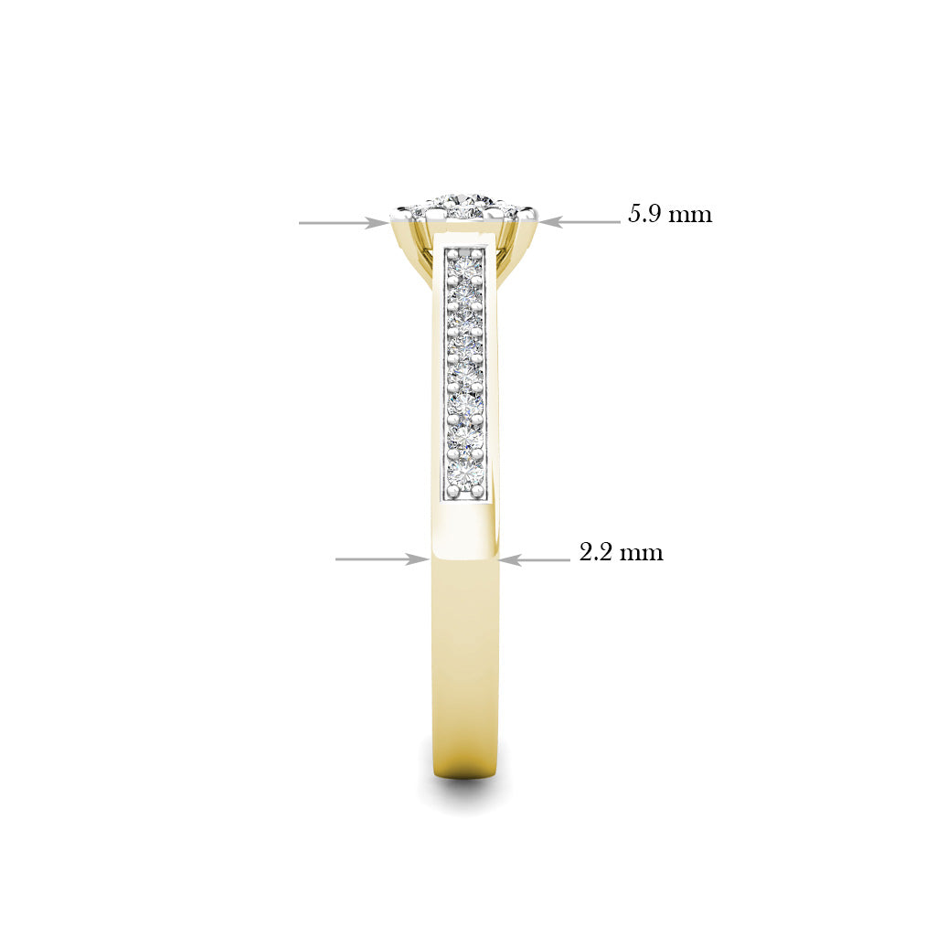 Passion Diamond Cluster Engagement Ring 0.30ct Diamonds in 18K Yellow Gold