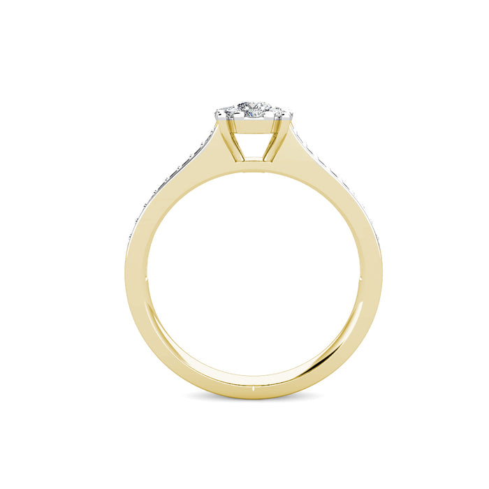 Passion Diamond Cluster Engagement Ring 0.30ct Diamonds in 18K Yellow Gold