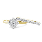 Star Diamond Cluster Engagement Ring 0.30ct Diamonds in 18K Yellow Gold