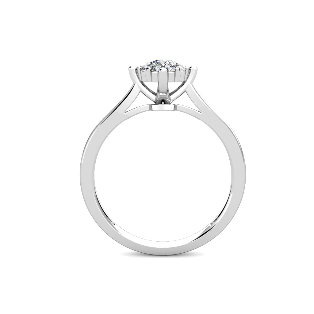 Star Diamond Cluster Engagement Ring 0.20ct Diamonds in 18K White Gold
