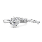 Star Diamond Cluster Engagement Ring 0.20ct Diamonds in 18K White Gold