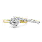Star Diamond Cluster Engagement Ring 0.20ct Diamonds in 18K Yellow Gold