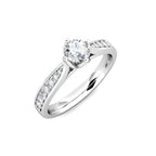 Crown Diamond Cluster Engagement Ring 0.40ct Diamonds in 18K White Gold