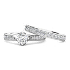 Crown Diamond Cluster Engagement Ring 0.40ct Diamonds in 18K White Gold
