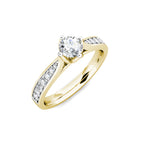 Crown Diamond Cluster Engagement Ring 0.40ct Diamonds in 18K Yellow Gold