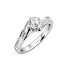 Twist Diamond Cluster Engagement Ring 0.40ct Diamonds in 18K White Gold