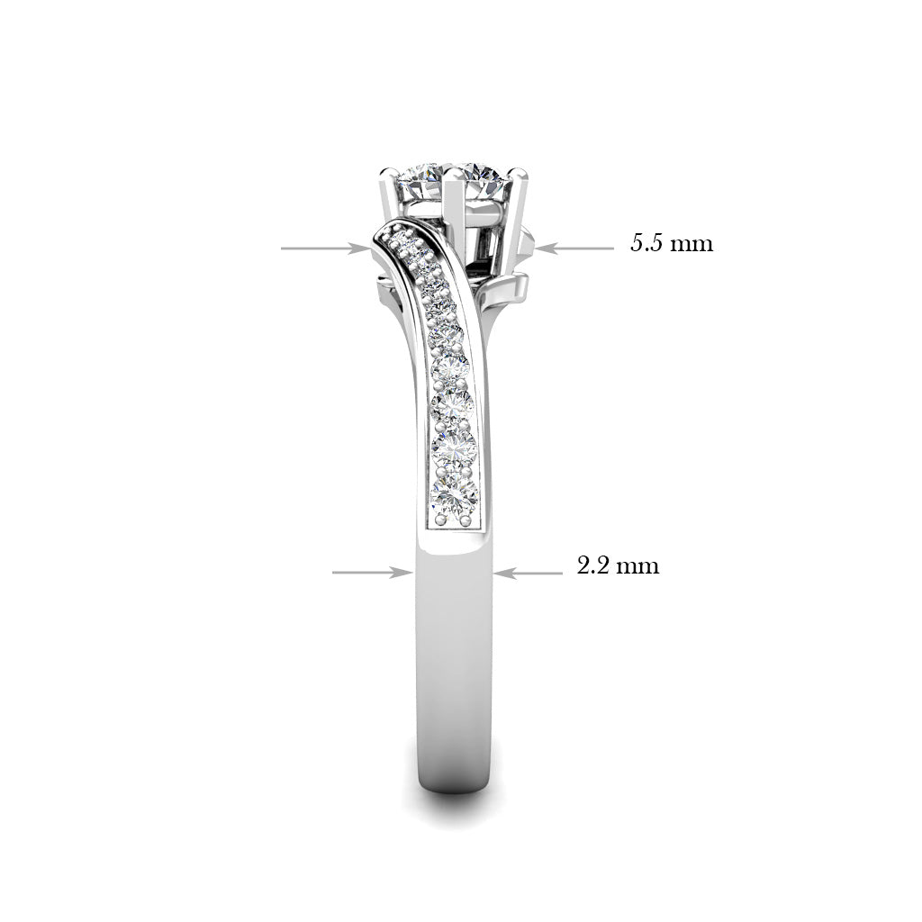 Twist Diamond Cluster Engagement Ring 0.40ct Diamonds in 18K White Gold