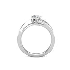 Twist Diamond Cluster Engagement Ring 0.40ct Diamonds in 18K White Gold