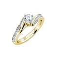 Twist Diamond Cluster Engagement Ring 0.40ct Diamonds in 18K Yellow Gold