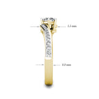 Twist Diamond Cluster Engagement Ring 0.40ct Diamonds in 18K Yellow Gold