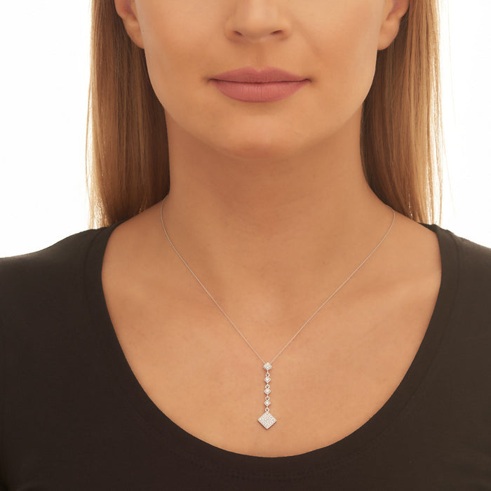 Drop 0.30ct Diamond Pendant In 9K White Gold