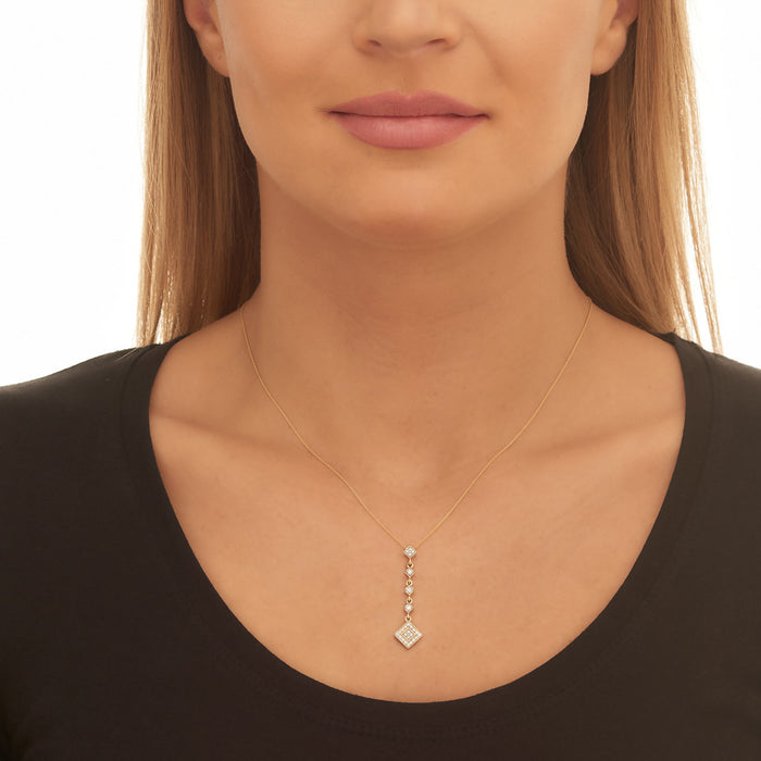 Drop 0.30ct Diamond Pendant In 9K Yellow Gold