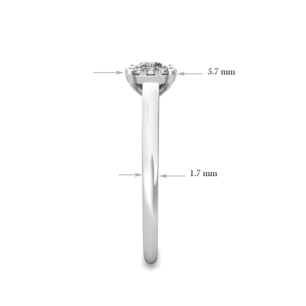 Miracle Diamond Cluster Engagement Ring 0.20ct Diamonds in 18K White Gold