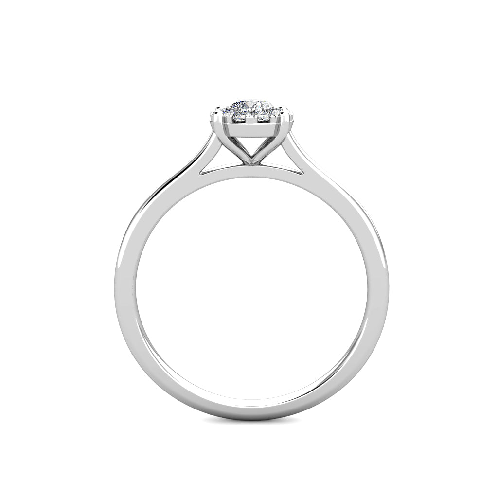 Miracle Diamond Cluster Engagement Ring 0.20ct Diamonds in 18K White Gold