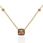 citrine and pink sapphire necklace for women in 18K yellow gold