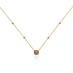 Citrine and Pink Sapphire Necklace in 18K Yellow Gold
