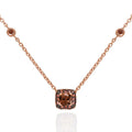 Smoky Quartz and Orange Sapphire Necklace in 18K Rose Gold