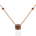 Smoky Quartz and Orange Sapphire Necklace in 18K Rose Gold