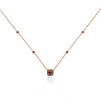 Smoky Quartz and Orange Sapphire Necklace in 18K Rose Gold