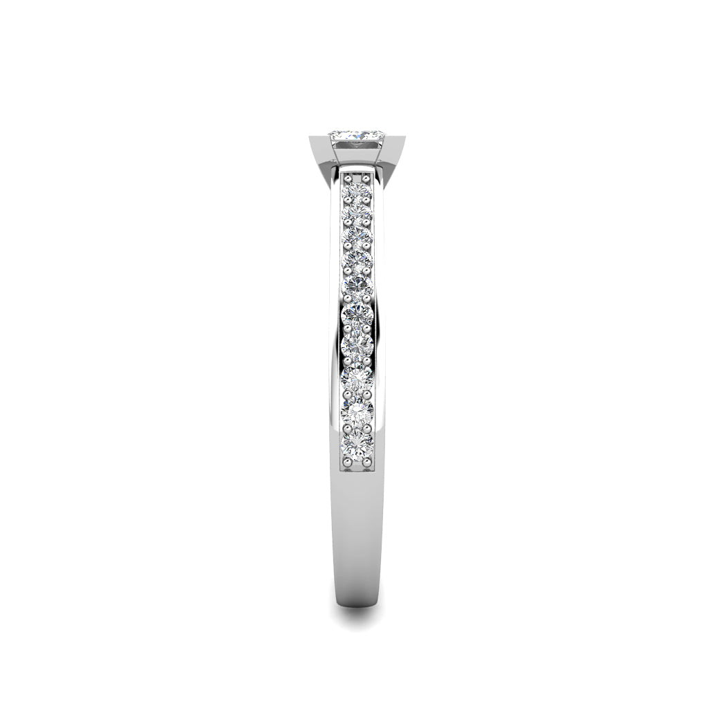 Square Princess Diamond Engagement Ring 0.45ct Diamonds 18K White Gold