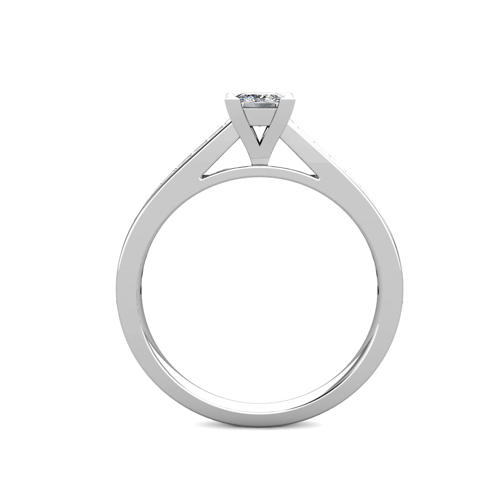 Square Princess Diamond Engagement Ring 0.45ct Diamonds 18K White Gold