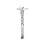 Hexagon Halo Diamond Engagement Ring 0.50ct Diamonds in 18K White Gold