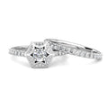 Hexagon Halo Diamond Engagement Ring 0.50ct Diamonds in 18K White Gold