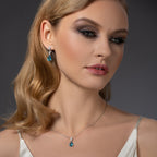 Sterling Silver Light Blue Teardrop Earrings