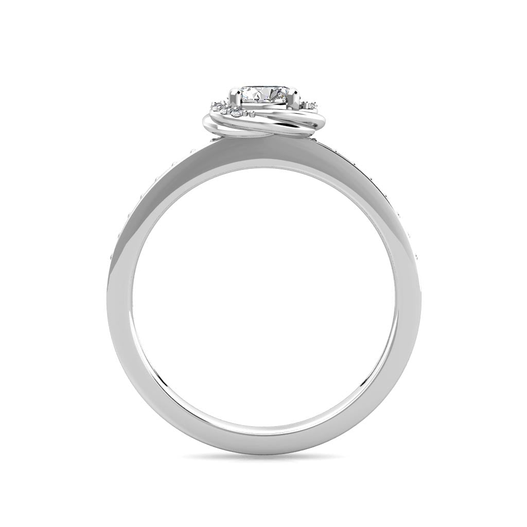 Knot Diamond Halo Engagement Ring 0.40ct Diamonds in 18K White Gold