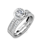 Knot Diamond Halo Engagement Ring 0.40ct Diamonds in 18K White Gold