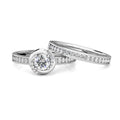 Knot Diamond Halo Engagement Ring 0.40ct Diamonds in 18K White Gold