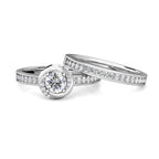 Knot Diamond Halo Engagement Ring 0.40ct Diamonds in 18K White Gold