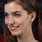 Pear Shaped Amethyst Drop Earrings in Sterling Silver