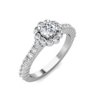 Infinity Diamond Halo Engagement Ring 0.50ct Diamonds in 18K White Gold