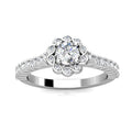 Infinity Diamond Halo Engagement Ring 0.50ct Diamonds in 18K White Gold