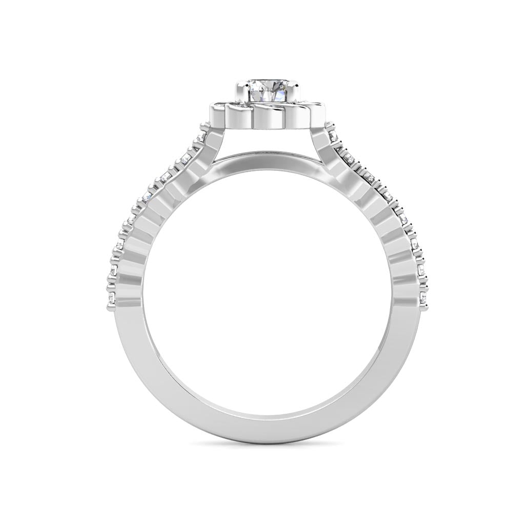 Infinity Diamond Halo Engagement Ring 0.50ct Diamonds in 18K White Gold