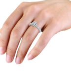 Infinity Diamond Halo Engagement Ring 0.50ct Diamonds in 18K White Gold