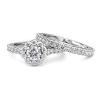 Infinity Diamond Halo Engagement Ring 0.50ct Diamonds in 18K White Gold