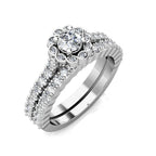 Infinity Diamond Halo Engagement Ring 0.50ct Diamonds in 18K White Gold
