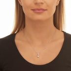 Flower drop 0.30ct diamond pendant in 18K white gold